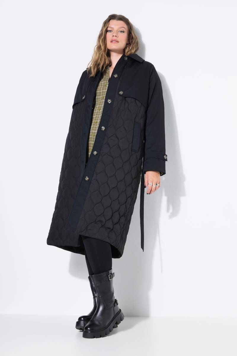 Große Größen Trenchcoat, Damen, schwarz, Größe: 46/48, Polyester, Studio Untold von Studio Untold