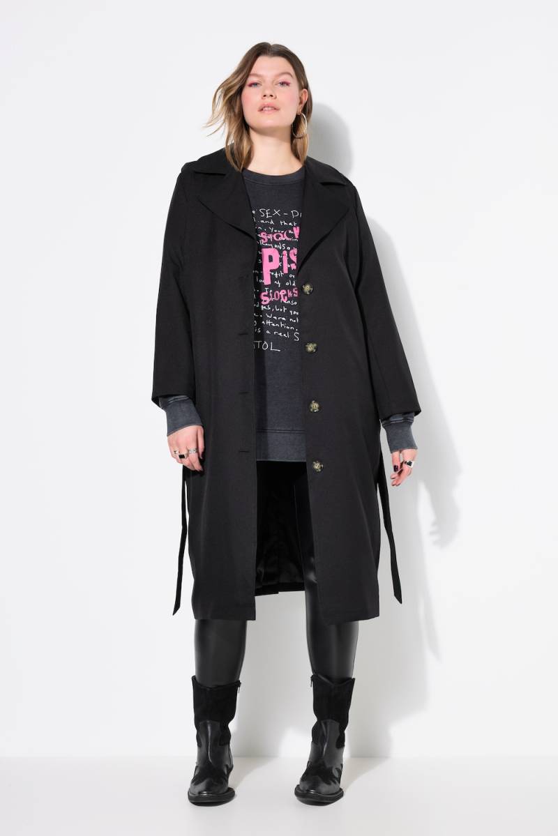 Große Größen Trenchcoat, Damen, schwarz, Größe: 50/52, Polyester, Studio Untold von Studio Untold