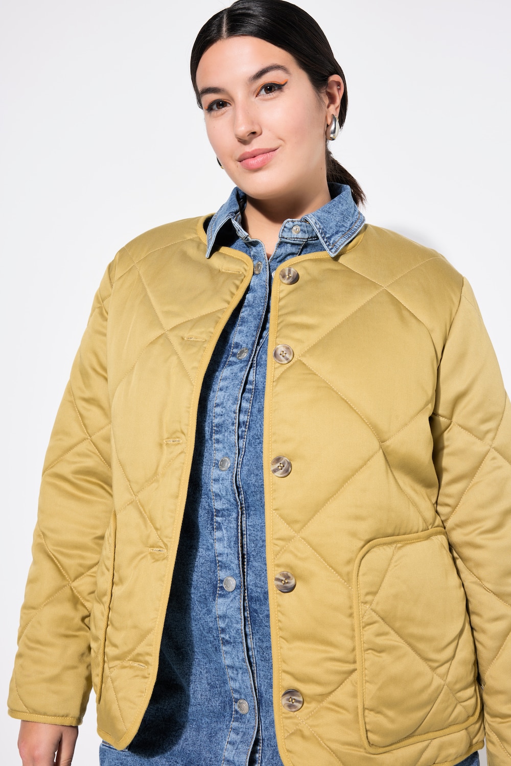 Große Größen Steppjacke, Damen, grün, Größe: 50/52, Synthetische Fasern, Studio Untold Große Größen Steppjacke, Damen, grün, Größe: 50/52, Synthetische Fasern, Studio Untold von Studio Untold