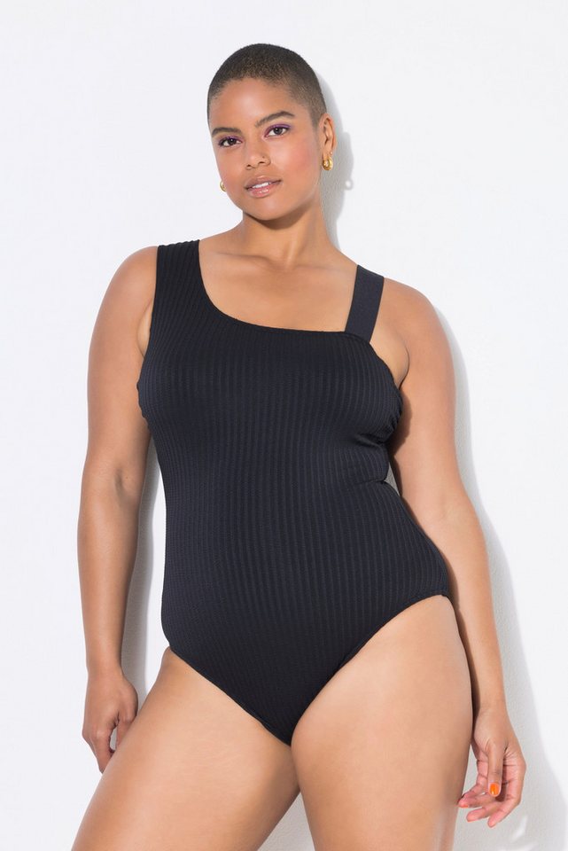 Studio Untold Badeanzug Badeanzug Softcups One-Shoulder Streifenstruktur von Studio Untold