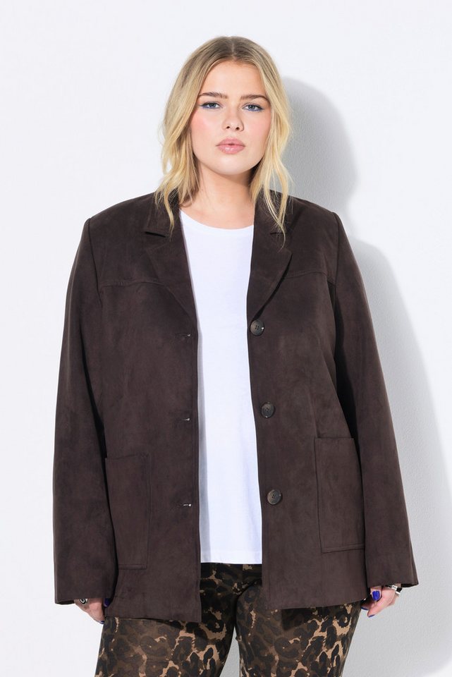 Studio Untold Blusenblazer Blazer Loose Shape Suede Revers Komplettfutter von Studio Untold