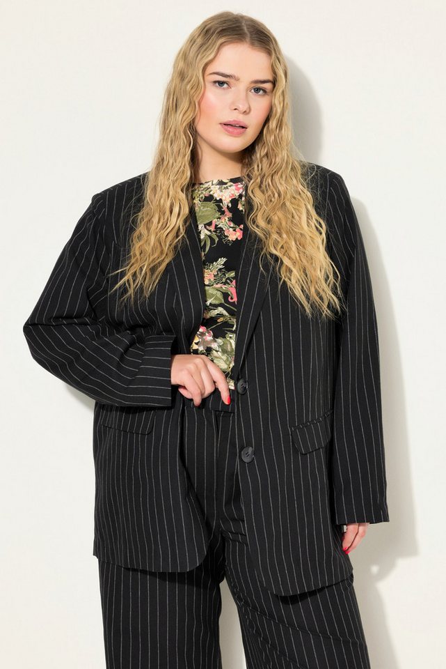 Studio Untold Blusenblazer Blazer Nadelstreifen doppelreihig Reverskragen von Studio Untold