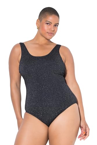 Studio Untold Damen große Größen Übergrößen Plus Size Badeanzug, Softcups, Glittereffekt, Shaping schwarz 48 842361100-48 von Studio Untold