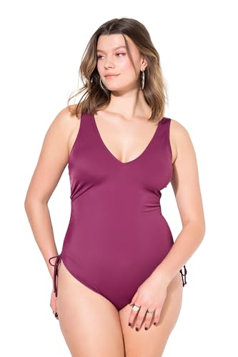 Studio Untold Damen große Größen Übergrößen Plus Size Badeanzug, Softcups, seitliche Raffungen, Shaping weinrot 50 839468834-50 von Studio Untold