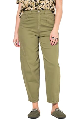 Studio Untold Damen große Größen Übergrößen Plus Size Ballon-Jeans, 5-Pocket, elastischer Twill moselgrün 48 839259630-48 von Studio Untold