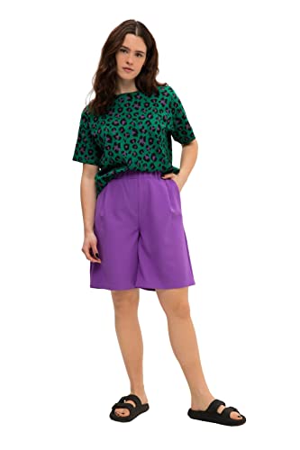 Studio Untold Damen große Größen Übergrößen Plus Size Bermudas, Wide Legs, Elastikbund, Taschen violett 52 821295828-52 von Studio Untold