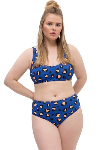 Studio Untold Damen große Größen Übergrößen Plus Size Bikini-Slip, High Waist, Leo Print Royalblau 50 816268758-50 von Studio Untold