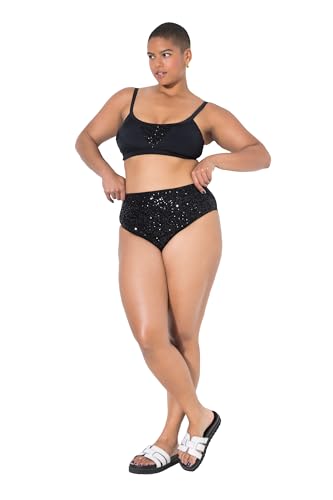 Studio Untold Damen große Größen Übergrößen Plus Size Bikini-Slip, Highwaist, Pailletten, Shaping schwarz 46 841238100-46 von Studio Untold