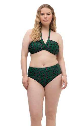 Studio Untold Damen große Größen Übergrößen Plus Size Bikini Slip, Panty, High Waist Fit, Leo Print mittelgrün 54 817894456-54 von Studio Untold