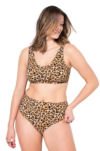 Studio Untold Damen große Größen Übergrößen Plus Size Bikini Slip, Panty, Leo, High Waist, Shaping beige 54 839441300-54 von Studio Untold
