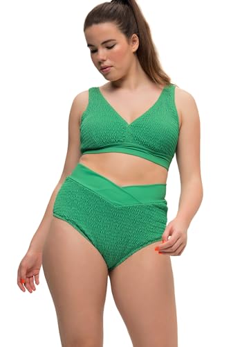 Studio Untold Damen große Größen Übergrößen Plus Size Bikini-Slip, Struktur, Highwaist, Bund mit Wickeloptik hellgrün 48 829434436-48 von Studio Untold