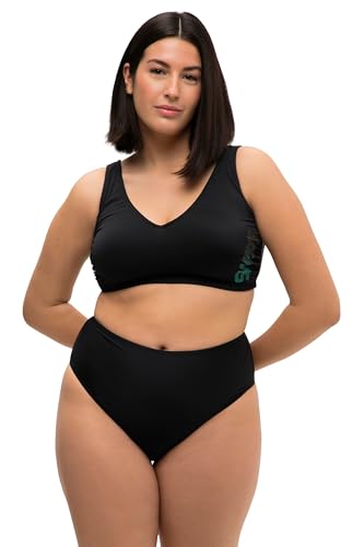 Studio Untold Damen große Größen Übergrößen Plus Size Bikini-Slip, Swim Print, High Waist schwarz 54 818311100-54 von Studio Untold