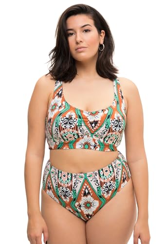 Studio Untold Damen große Größen Übergrößen Plus Size Bikini-Top, Softcups, Alloverprint, Geraffte Büste cremé 50 829902600-50 von Studio Untold