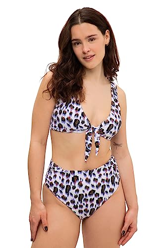 Studio Untold Damen große Größen Übergrößen Plus Size Bikini-Top, Softcups, Color Leo, Knoten schneeweiß 50 818266200-50 von Studio Untold