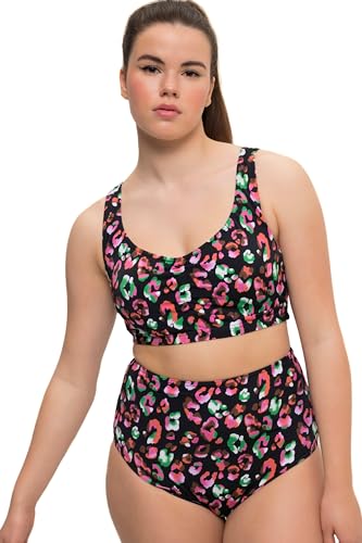 Studio Untold Damen große Größen Übergrößen Plus Size Bikini-Top, Softcups, Color-Leo, Raffung schwarz 50 829476100-50 von Studio Untold