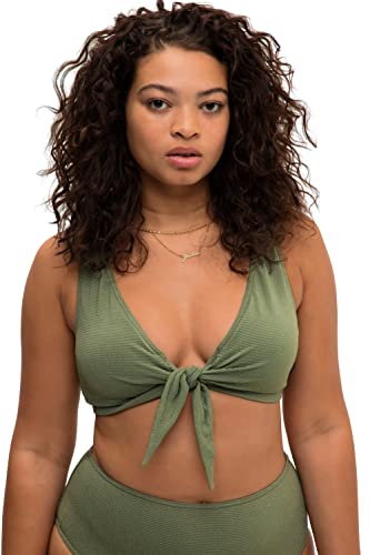 Studio Untold Damen große Größen Übergrößen Plus Size Bikini-Top, Softcups, Knoten Avocado 48 818017435-48 von Studio Untold