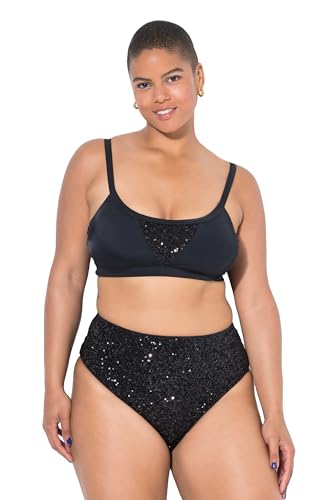 Studio Untold Damen große Größen Übergrößen Plus Size Bikini-Top, Softcups, Pailletten, Shaping schwarz 54 841240100-54 von Studio Untold