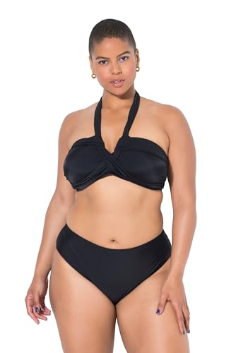 Studio Untold Damen große Größen Übergrößen Plus Size Bikini-Top, Softcups, drapierte Büste schwarz 54 841242100-54 von Studio Untold