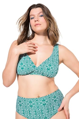 Studio Untold Damen große Größen Übergrößen Plus Size Bikini-Top, herausnehmbare Softcups, Ikat-Print grün 54 838809466-54 von Studio Untold