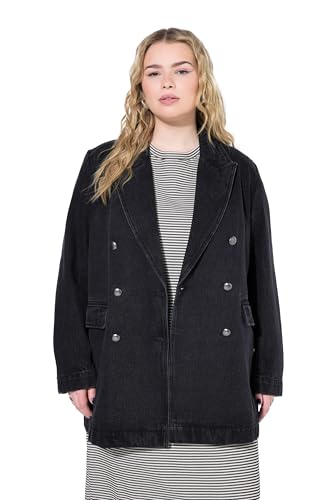 Studio Untold Damen große Größen Übergrößen Plus Size Blazer, Jeans, Loose Shape, Zweireiher Black 42+ 838084100-42+ von Studio Untold
