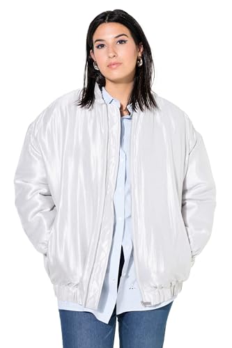 Studio Untold Damen große Größen Übergrößen Plus Size Blouson, Oversized, glänzende Qualität Silber 54+ 834788131-54+ von Studio Untold