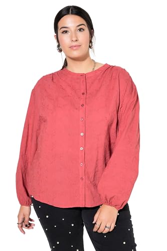Studio Untold Damen große Größen Übergrößen Plus Size Bluse, Oversized, Struktur-Qualität, Ballon-Langarm Koralle 58+ 835093532-58+ von Studio Untold