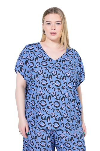 Studio Untold Damen große Größen Übergrößen Plus Size Blusenshirt, Oversized, Leoprint himmelblau 50+ 841681728-50+ von Studio Untold