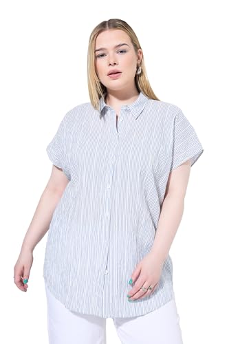 Studio Untold Damen große Größen Übergrößen Plus Size Blusenshirt, Oversized, Strukturstreifen himmelblau 54+ 841632728-54+ von Studio Untold