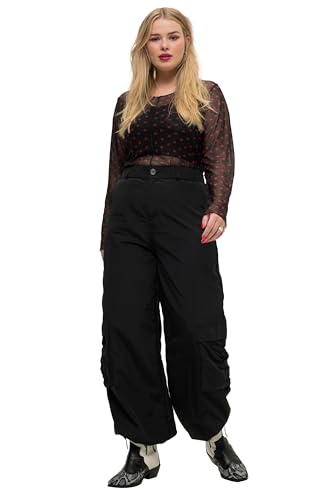 Studio Untold Damen große Größen Übergrößen Plus Size Cargohose, weites Bein, Cargotaschen, Saum-Bindeband schwarz 50 820491100-50 von Studio Untold