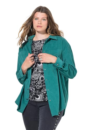 Studio Untold Damen große Größen Übergrößen Plus Size Cord-Hemd, Oversized, Hemdkragen, Langarm helles Petrol 42+ 810897431-42+ von Studio Untold
