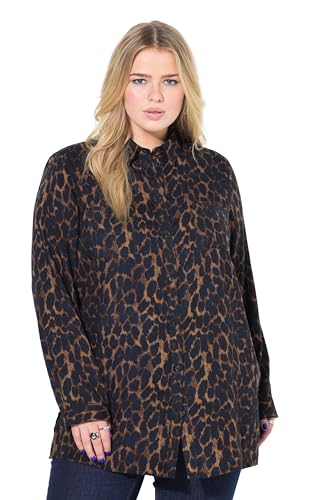 Studio Untold Damen große Größen Übergrößen Plus Size Hemdbluse, Boxy Shape, Leo tiefes rehbraun 50+ 844844335-50+ von Studio Untold