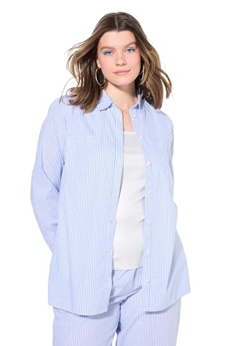 Studio Untold Damen große Größen Übergrößen Plus Size Hemdbluse, Boxy Shape, Streifen azurblau 54+ 838968726-54+ von Studio Untold