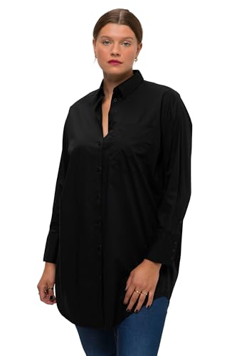 Studio Untold Damen große Größen Übergrößen Plus Size Hemdbluse, Oversized, Knopfleiste, Hemdkragen schwarz 58+ 822817100-58+ von Studio Untold