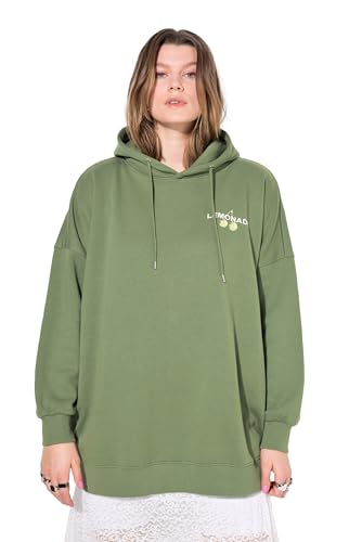 Studio Untold Damen große Größen Übergrößen Plus Size Hoodie, Oversized, Lemonade-Print, Kapuze alge 54+ 839824432-54+ von Studio Untold
