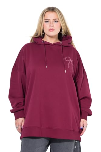 Studio Untold Damen große Größen Übergrößen Plus Size Hoodie, Oversized, Schleifen-Print, Kapuze weinrot 54+ 844836344-54+ von Studio Untold