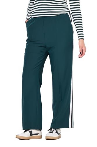 Studio Untold Damen große Größen Übergrößen Plus Size Hose, Straight Wide Legs, Seitenstreifen mitternachtsgrün 42+ 842861137-42+ von Studio Untold