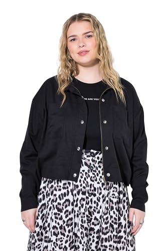 Studio Untold Damen große Größen Übergrößen Plus Size Jacke, Boxy Shape,Cotton-Mix schwarz 58+ 840544100-58+ von Studio Untold