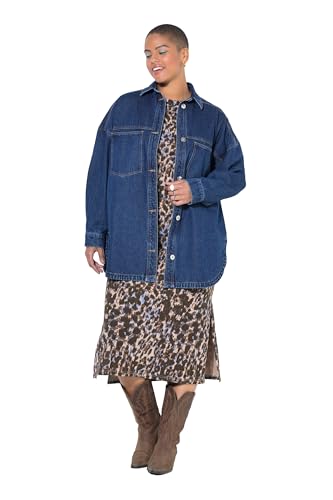 Studio Untold Damen große Größen Übergrößen Plus Size Jeanshemd, Oversize Shape, Brusttaschen Blue Denim 50+ 842350902-50+ von Studio Untold