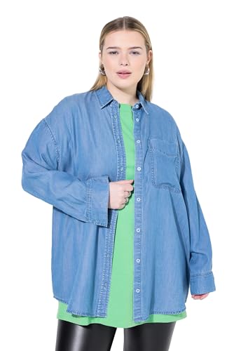 Studio Untold Damen große Größen Übergrößen Plus Size Jeanshemd, Oversized, Langarm Blue Denim 46+ 841725902-46+ von Studio Untold