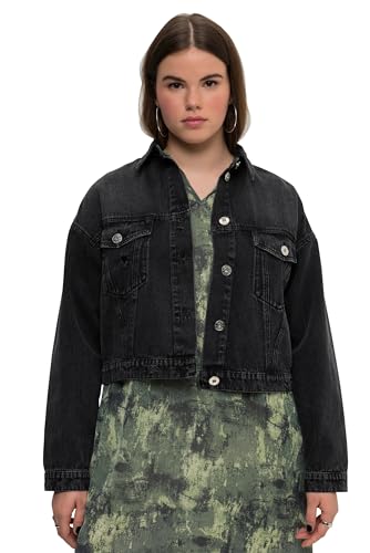 Studio Untold Damen große Größen Übergrößen Plus Size Jeansjacke, oversized, Hemdkragen, Brusttaschen black 50+ 828396100-50+ von Studio Untold