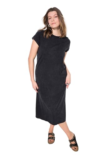 Studio Untold Damen große Größen Übergrößen Plus Size Jersey-Midikleid, A-Linie, Acid Wash, anthrazit Melange 46+ 839598121-46+ von Studio Untold