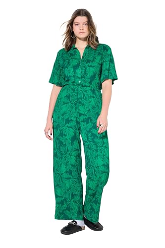 Studio Untold Damen große Größen Übergrößen Plus Size Jumpsuit, Loose Fit, Blätter-Print grün 50+ 838960466-50+ von Studio Untold