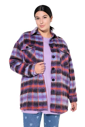 Studio Untold Damen große Größen Übergrößen Plus Size Karo-Hemdjacke, Oversized, Langarm Flieder 46+ 837514815-46+ von Studio Untold