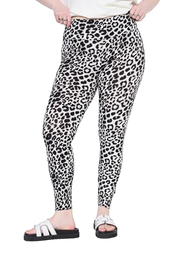 Studio Untold Damen große Größen Übergrößen Plus Size Leggings, Tight Shape, Leoprint Offwhite 54+ 836207200-54+ von Studio Untold
