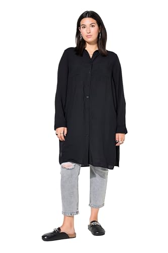 Studio Untold Damen große Größen Übergrößen Plus Size Long-Hemdbluse, Boxy Fit, Modal, Hemdkragen, Langarm, Premium schwarz 50+ 813348100-50+ von Studio Untold