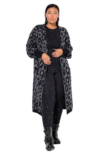 Studio Untold Damen große Größen Übergrößen Plus Size Long-Strickjacke, Oversized, Glitzer-Leo anthrazit 50+ 836297110-50+ von Studio Untold