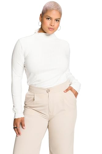 Studio Untold Damen große Größen Übergrößen Plus Size Longsleeve, Slim Fit, Rippjersey, Stehkragen, Langarm gedecktes Flieder 46+ 811145536-46+ von Studio Untold