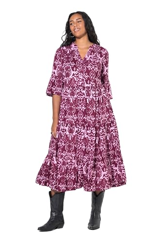 Studio Untold Damen große Größen Übergrößen Plus Size Maxikleid, A-Line, Alloverprint, Volants rosa 50+ 844032519-50+ von Studio Untold