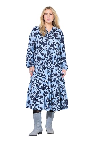 Studio Untold Damen große Größen Übergrößen Plus Size Maxikleid, A-Line, Leo, Volants hellblau 46+ 844949707-46+ von Studio Untold
