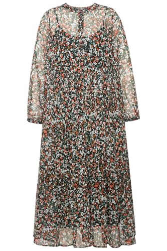 Studio Untold Damen große Größen Übergrößen Plus Size Maxikleid, A-Line, doppellagig, Flower Print schwarz 50+ 833628100-50+ von Studio Untold